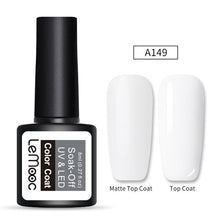 Load image into Gallery viewer, LEMOOC 8ml Matte Top Coat Color UV Gel Nail Polish Gray Series Semi Permanent Soak Off UV Gel Varnish DIY Nail Art Gel Paint