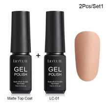 Load image into Gallery viewer, LILYCUTE Matte UV Gel Nail Polish Matte Top Coat Color UV Gel Nail Art Varnish Hybrid Soak Off Gel Lacquer Manicur Gel Polish