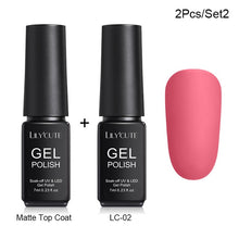 Load image into Gallery viewer, LILYCUTE Matte UV Gel Nail Polish Matte Top Coat Color UV Gel Nail Art Varnish Hybrid Soak Off Gel Lacquer Manicur Gel Polish