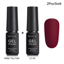 Load image into Gallery viewer, LILYCUTE Matte UV Gel Nail Polish Matte Top Coat Color UV Gel Nail Art Varnish Hybrid Soak Off Gel Lacquer Manicur Gel Polish