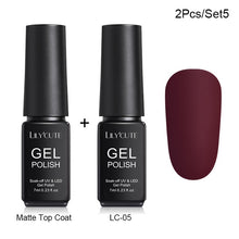 Load image into Gallery viewer, LILYCUTE Matte UV Gel Nail Polish Matte Top Coat Color UV Gel Nail Art Varnish Hybrid Soak Off Gel Lacquer Manicur Gel Polish