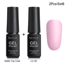 Load image into Gallery viewer, LILYCUTE Matte UV Gel Nail Polish Matte Top Coat Color UV Gel Nail Art Varnish Hybrid Soak Off Gel Lacquer Manicur Gel Polish