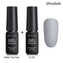 Load image into Gallery viewer, LILYCUTE Matte UV Gel Nail Polish Matte Top Coat Color UV Gel Nail Art Varnish Hybrid Soak Off Gel Lacquer Manicur Gel Polish