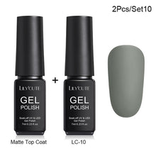 Load image into Gallery viewer, LILYCUTE Matte UV Gel Nail Polish Matte Top Coat Color UV Gel Nail Art Varnish Hybrid Soak Off Gel Lacquer Manicur Gel Polish