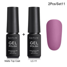 Load image into Gallery viewer, LILYCUTE Matte UV Gel Nail Polish Matte Top Coat Color UV Gel Nail Art Varnish Hybrid Soak Off Gel Lacquer Manicur Gel Polish