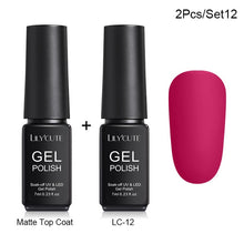 Load image into Gallery viewer, LILYCUTE Matte UV Gel Nail Polish Matte Top Coat Color UV Gel Nail Art Varnish Hybrid Soak Off Gel Lacquer Manicur Gel Polish