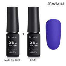Load image into Gallery viewer, LILYCUTE Matte UV Gel Nail Polish Matte Top Coat Color UV Gel Nail Art Varnish Hybrid Soak Off Gel Lacquer Manicur Gel Polish