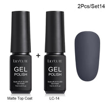 Load image into Gallery viewer, LILYCUTE Matte UV Gel Nail Polish Matte Top Coat Color UV Gel Nail Art Varnish Hybrid Soak Off Gel Lacquer Manicur Gel Polish