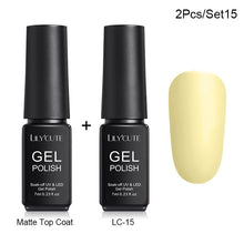 Load image into Gallery viewer, LILYCUTE Matte UV Gel Nail Polish Matte Top Coat Color UV Gel Nail Art Varnish Hybrid Soak Off Gel Lacquer Manicur Gel Polish