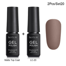 Load image into Gallery viewer, LILYCUTE Matte UV Gel Nail Polish Matte Top Coat Color UV Gel Nail Art Varnish Hybrid Soak Off Gel Lacquer Manicur Gel Polish