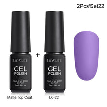 Load image into Gallery viewer, LILYCUTE Matte UV Gel Nail Polish Matte Top Coat Color UV Gel Nail Art Varnish Hybrid Soak Off Gel Lacquer Manicur Gel Polish