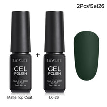 Load image into Gallery viewer, LILYCUTE Matte UV Gel Nail Polish Matte Top Coat Color UV Gel Nail Art Varnish Hybrid Soak Off Gel Lacquer Manicur Gel Polish