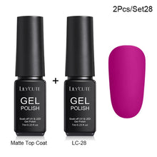 Load image into Gallery viewer, LILYCUTE Matte UV Gel Nail Polish Matte Top Coat Color UV Gel Nail Art Varnish Hybrid Soak Off Gel Lacquer Manicur Gel Polish