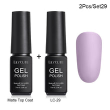 Load image into Gallery viewer, LILYCUTE Matte UV Gel Nail Polish Matte Top Coat Color UV Gel Nail Art Varnish Hybrid Soak Off Gel Lacquer Manicur Gel Polish