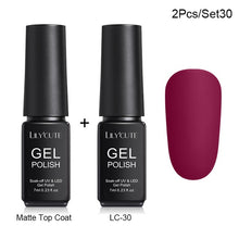 Load image into Gallery viewer, LILYCUTE Matte UV Gel Nail Polish Matte Top Coat Color UV Gel Nail Art Varnish Hybrid Soak Off Gel Lacquer Manicur Gel Polish