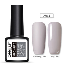 Load image into Gallery viewer, LEMOOC 8ml Matte Top Coat Color UV Gel Nail Polish Gray Series Semi Permanent Soak Off UV Gel Varnish DIY Nail Art Gel Paint