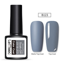 Load image into Gallery viewer, LEMOOC 8ml Matte Top Coat Color UV Gel Nail Polish Gray Series Semi Permanent Soak Off UV Gel Varnish DIY Nail Art Gel Paint